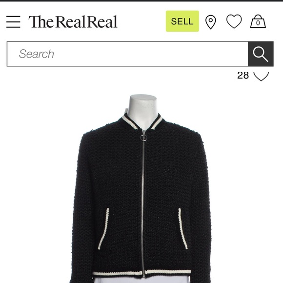 Maje Black Full Zip Sweater Size 2 - Picture 1 of 4